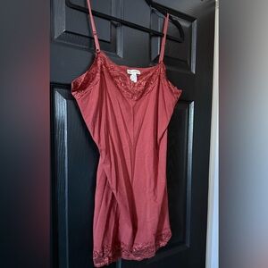 Zenana Outfitters Burgundy Lace Accent Blouse